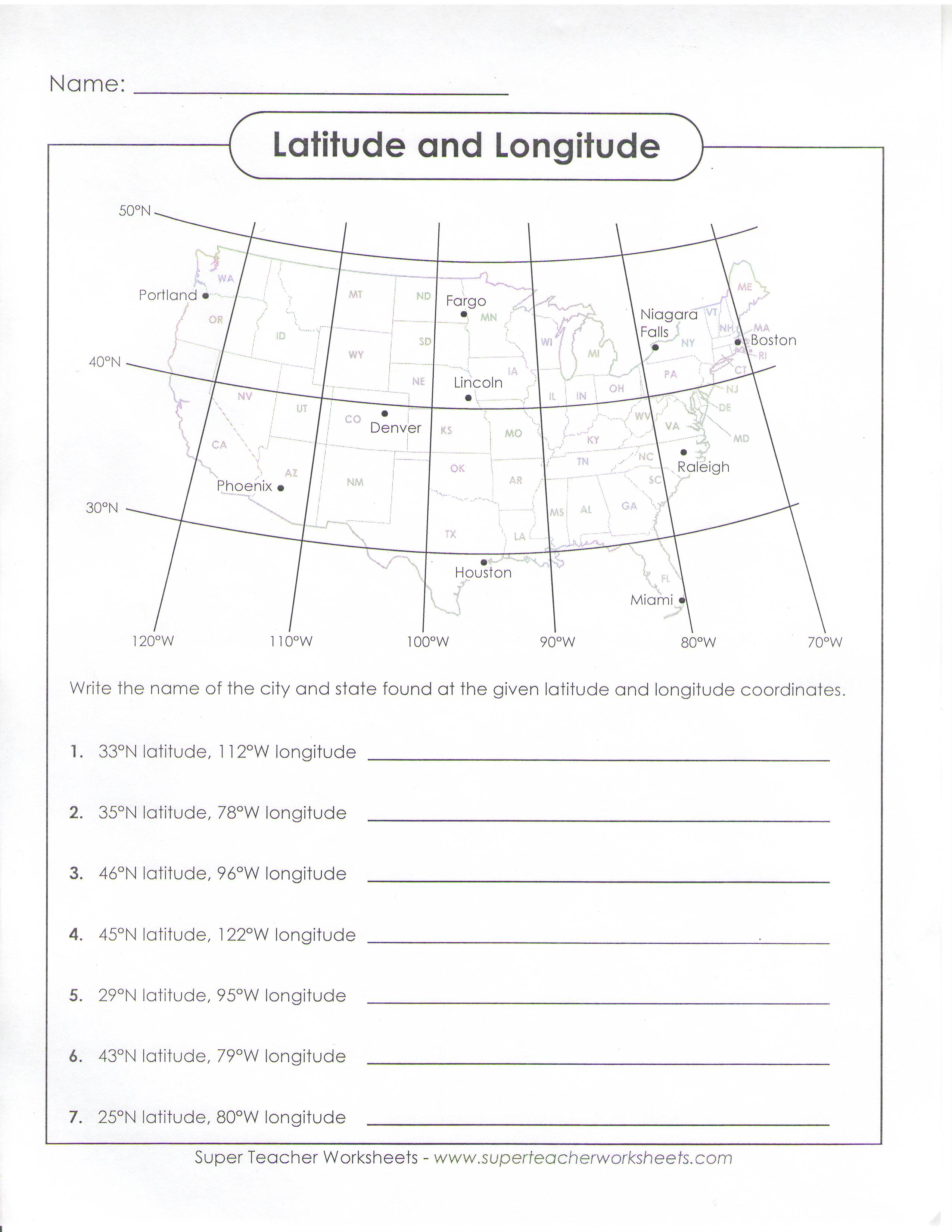 Longitude and latitude homework help